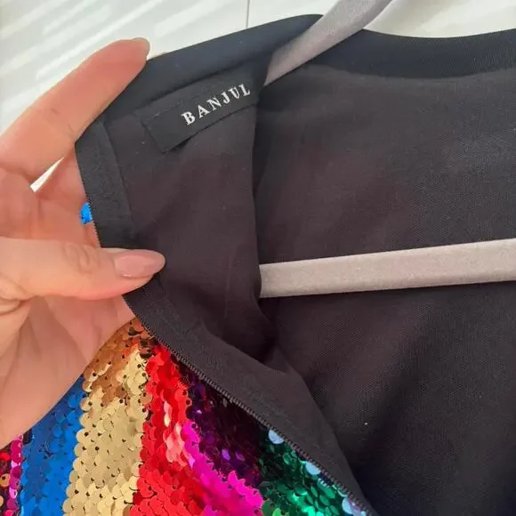 Rainbow sequin long sleeve top - Picture 6 of 7